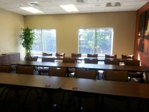 Meeting room tables and chairs